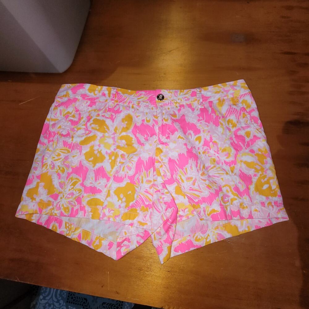 Lilly Pulitzer Callahan Shorts Size 16 Kir Royal Pink Ooh La La Print